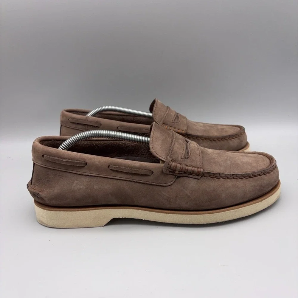 Sperry Penny Loafer Mens 8.5 Brown Leather Slip On Boat Shoe Casual Preppy